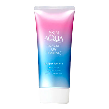 Rohto Skin Aqua Tone Up UV Essence SPF 50 PA ++++ Lavender / Mint Green / Happiness Aura (80g)